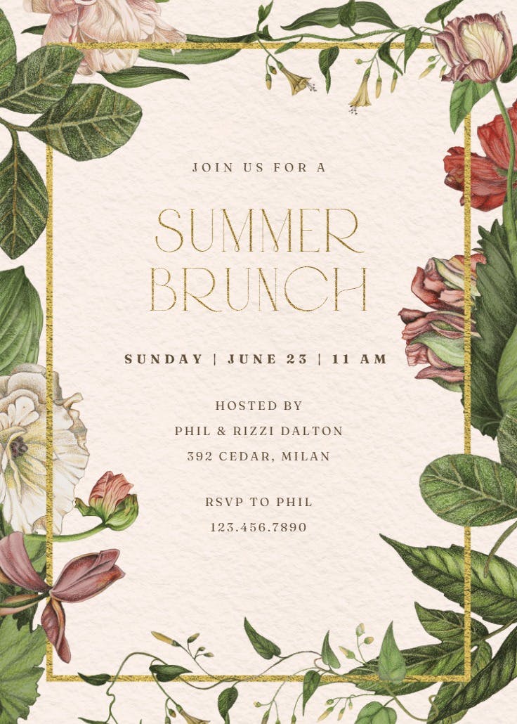 Decorative botanicals - brunch & lunch invitation
